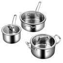 6 Piece Stainless Steel Cookware Set with Convenient Grip Handle by LJGDeals