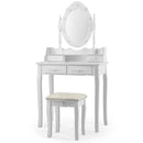 Makeup Vanity Dressing Table Set with Dimmable Bulbs Cushioned Stool by LJGDeals