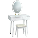 Touch Screen Vanity Makeup Table Stool Set with Lighted Mirror by LJGDeals
