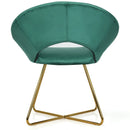 Modern Accent Velvet Dining Arm Chair with Golden Metal Legs and Soft Cushion by LJGDeals