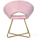 Modern Accent Velvet Dining Arm Chair with Golden Metal Legs and Soft Cushion by LJGDeals