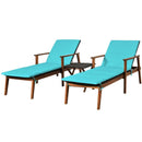 3 Pieces Portable Patio Cushioned Rattan Lounge Chair Set with Folding Table by LJGDeals