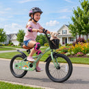 Girls Bike 12 Inch with Training Wheels and Basket - Green