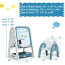 2-in-1 Kids Easel Desk Chair Set Book Rack Adjustable Art Painting Board by LJGDeals