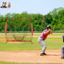 7x7ft Baseball Softball Teeball Practice Net Batting Hitting Pitching Training Net w/ Bow Frame Carrying Bag for Solo Team Training