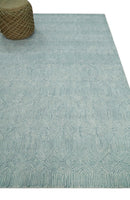 Ready to Ship Teal And Ivory Modern Contemporary Hand Tufted 6x9 Wool Rug by The Rug Decor