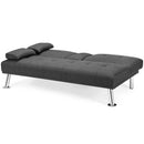 Convertible Folding Futon Sofa Bed Fabric with 2 Cup Holders by LJGDeals