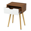 End Side Storage Drawer Nightstand with Solid Wooden Leg by LJGDeals
