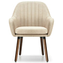 Set of 2 Fabric Upholstered Accent Chairs with Wooden Legs by LJGDeals