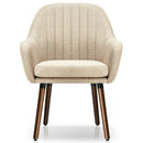 Set of 2 Fabric Upholstered Accent Chairs with Wooden Legs by DirectDeals