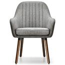 Set of 2 Fabric Upholstered Accent Chairs with Wooden Legs by DirectDeals