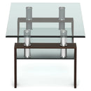 Rectangle Glass Coffee Table with Metal Legs for Living Room by LJGDeals