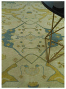 Hand Knotted Beige and Gray 8x10 Traditional Oriental Oushak wool area rug by The Rug Decor