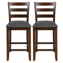 2 Pieces Counter Height Chairs with Fabric Seat and Rubber Wood Legs by LJGDeals