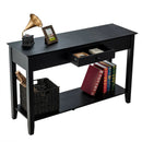 Console Sofa Side Accent Table with Drawer Shelf-Black by LJGDeals