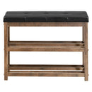 2-Tier Wooden Shoe Rack Bench with Padded Seat by LJGDeals
