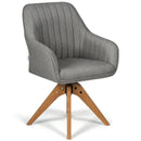 Fabric Swivel Accent Chair with Beech Wood Legs by LJGDeals