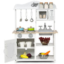 Wooden Pretend Play Kitchen Set for Kids with Accessories and Sink by LJGDeals