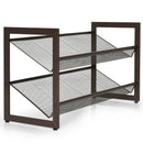 2/3/4 Tiers Flat and Slant Metal Shoe Rack for Entryway Hallway-2-Tier by LJGDeals