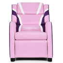 Kids Leather Recliner Chair with Side Pockets-Pink