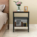Narrow End Table with Magazine Holder Sling for Small Space by LJGDeals