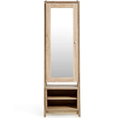 2-in-1 Wooden Cosmetics Storage Cabinet with Full-Length Mirror and Bottom Rack by LJGDeals