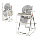 Folding Baby High Dining Chair with 6-Level Height Adjustment by LJGDeals