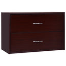 2-Drawer Dresser Horiztonal Organizer End Table Nightstand with Handle Wood-Brown by LJGDeals