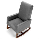 Rocking High Back Upholstered Lounge Armchair with Side Pocket by LJGDeals
