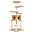 7-Layer Wooden Cat Tree Tall Cat Tower with Sisal Posts and Condo by LJGDeals