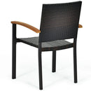 Set of 4 Outdoor Patio PE Rattan Dining Chairs with Powder-coated Steel Frame by LJGDeals