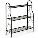 3-Tier Scrollwork Designed Metal Plant Stand-Black by LJGDeals