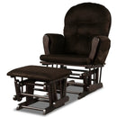 Wood Glider and Ottoman Set with Padded Armrests and Detachable Cushion by LJGDeals
