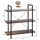 3/5 Tiers Industrial Bookcase with Metal Frame for Home Office-3 by LJGDeals