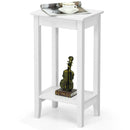 2-Tier Nightstand End Side Wooden Legs Table for Bedroom by LJGDeals