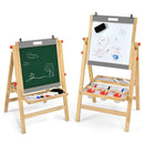 Kids Art Easel with Paper Roll Double Sided Chalkboard and Whiteboard-Gray by LJGDeals