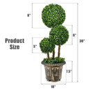 30 Inch Artificial Topiary Triple Ball Tree Indoor and Outdoor UV Protection by LJGDeals