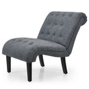 Cotton Linen Fabric Armless Accent Chair with Adjustable Foot Pads by LJGDeals