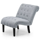 Cotton Linen Fabric Armless Accent Chair with Adjustable Foot Pads by LJGDeals