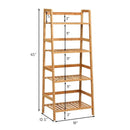 4-Tier Bamboo Plant Rack with Guardrails Stable and Space-Saving by LJGDeals