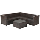 6 Pieces Patio Furniture Sofa Set with Cushions for Outdoor by LJGDeals