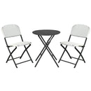 3 Pieces Patio Rattan Bistro Set with Round Dining Table and 2 Chairs by LJGDeals