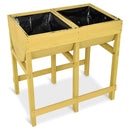 Raised Wooden Planter Vegetable Flower Bed with Liner by DirectDeals