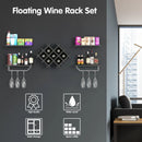 Set of 5 Wall Mount Wine Rack Set with Storage Shelves by LJGDeals