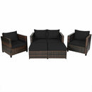 5 Pieces Patio Cushioned Rattan Furniture Set by LJGDeals