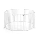 Adjustable Panel Baby Safe Metal Gate Play Yard-White by LJGDeals