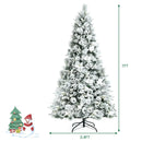 7 Feet Snow Flocked Christmas Tree with Poinsettia Flowers by LJGDeals