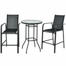 3 Pieces Outdoor Patio Bar Table Stool Set by LJGDeals