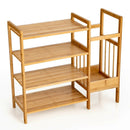 4-Tier Bamboo Shoe Rack Organiser with Umbrella Holder-Natural by LJGDeals