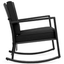 Patio Rattan Rocker Outdoor Glider Rocking Chair Cushion Lawn by LJGDeals
